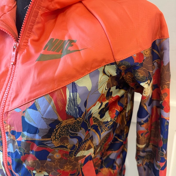 Nike Women's Vibrant Floral Bomber Jacket - Coral and Navy - Picture 3 of 5